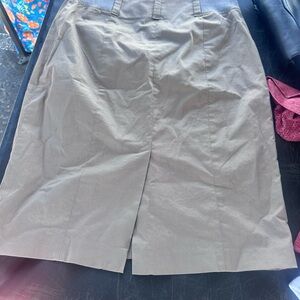 Brunello Cucinelli Taupe Pencil Skirt with Center Vent